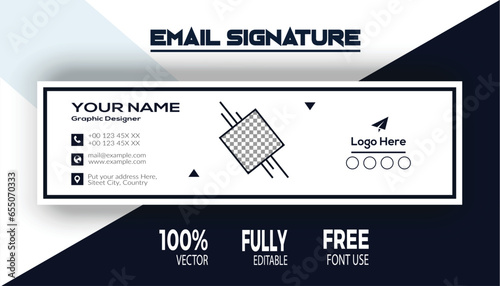 Colorful Email Signatures Template Vector Design, Email Footer, and Personal Social Media Cover, a modern banner template design for web and mobile websites