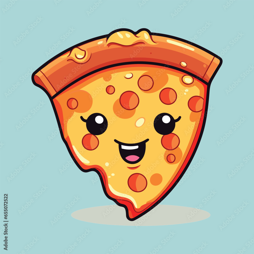 Cute slice pizza cartoon vector icon illustration Cute slice pizza cartoon vector icon illustration