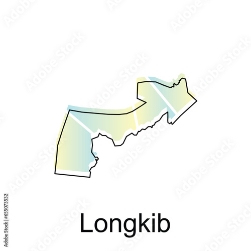 Map City of Longkib illustration design, World Map International vector template with outline graphic sketch style isolated on white background