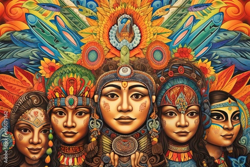 Vibrant Chicano Drawings: Bold Symbols, Traditional Motifs, and Diversity Celebration, generative AI