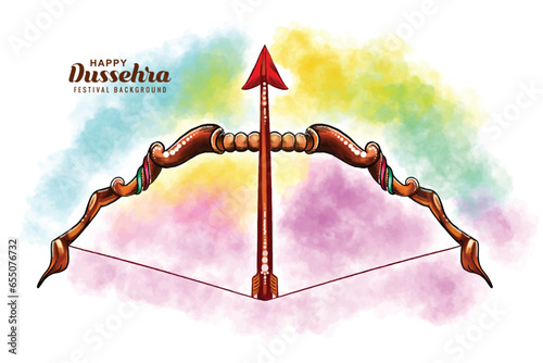 Happy dussehra bow and arrow festival greeting card background