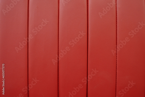 Background of red striped leather sofa. Background and textures.