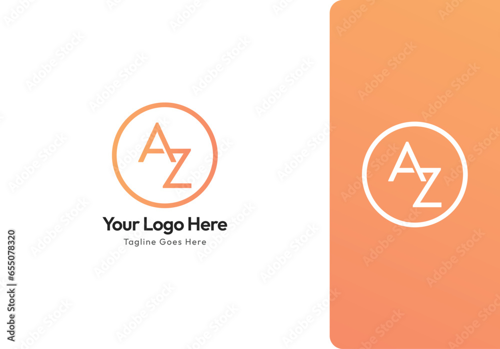 Creative Minimal Initial AZ logo and ZA Logo. Letter AZ ZA Logotype, elegant monogram. Premium Business logo icon. - obrazy, fototapety, plakaty 
