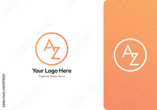 Creative Minimal Initial AZ logo and ZA Logo. Letter AZ ZA Logotype, elegant monogram. Premium Business logo icon.