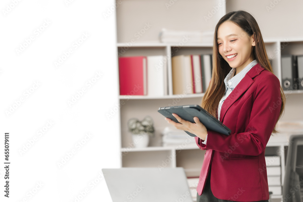 Asian people independent investment consultant captured in her element at office, donning vibrant red business suit. Her poised demeanor epitomizes blend of tradition modernity in today finance world Asian people independent investment consultant captured in her element at office, donning vibrant red business suit. Her poised demeanor epitomizes blend of tradition modernity in today finance world