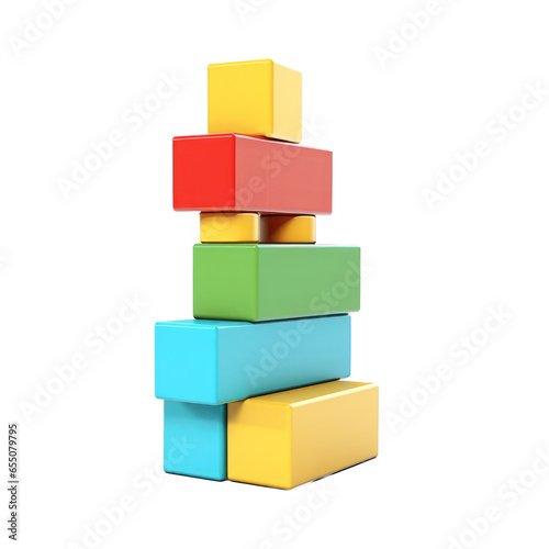 Toy blocks Kid toys isolated on transparent background Transparency 