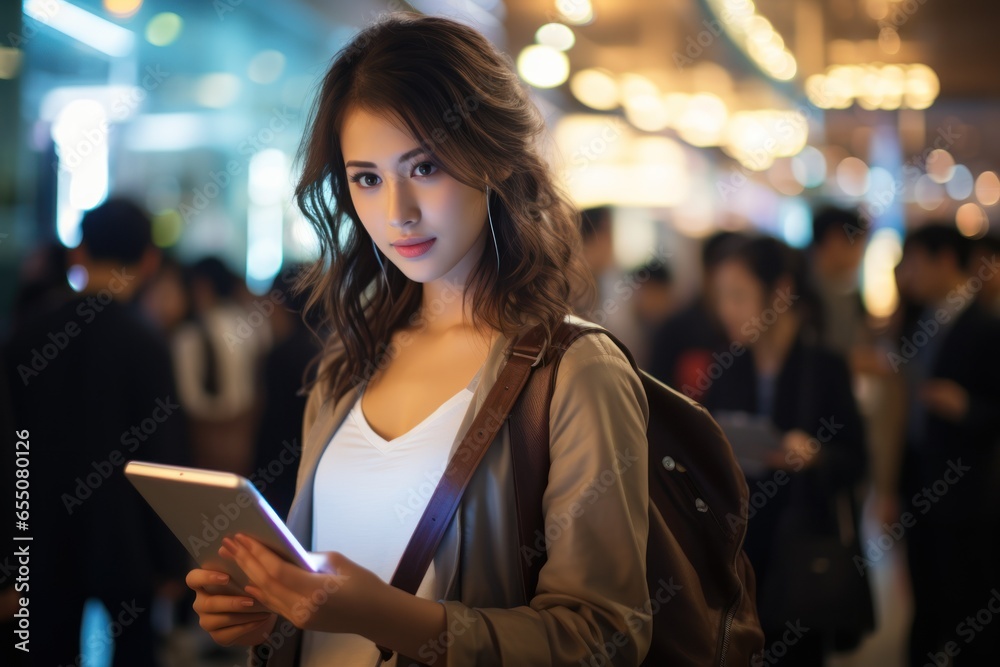 Obraz premium Asian 18 - 28-year-olds (with a focus on Thai representatives) showing how life can be better through connection. By offering state-of-the-art technology and