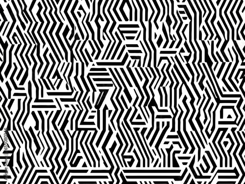 Digital Connections: Circuit Board Background - Black Vector Pattern