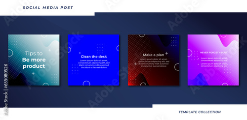 Instagram tips post business marketing collection tutorial, tips, trick, social media post banner layout template with background design element, 