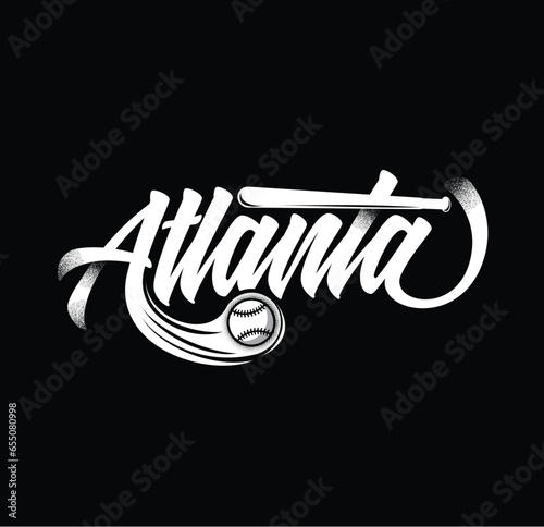 atlanta text typography baseball