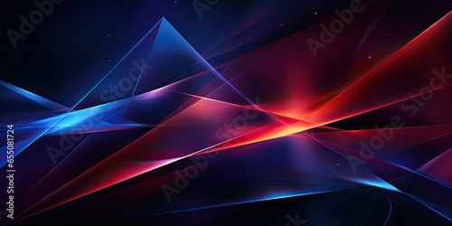 Fototapeta Naklejka Na Ścianę i Meble -  Abstract 3d background, glowing geometric shapes pattern texture on dark black background