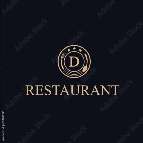 
New restaurant logo template vintage