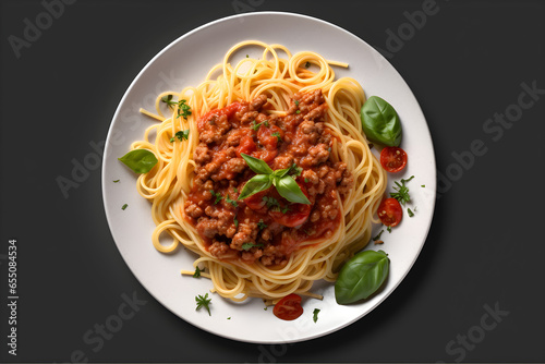 delicious plate of spaghetti bolognese