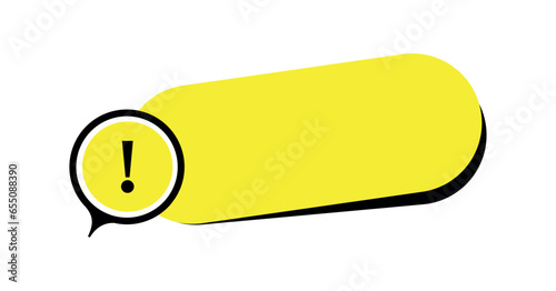 text with exclamation mark on white background	