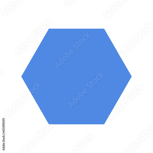 blue hexagon basic 2d shapes isolated