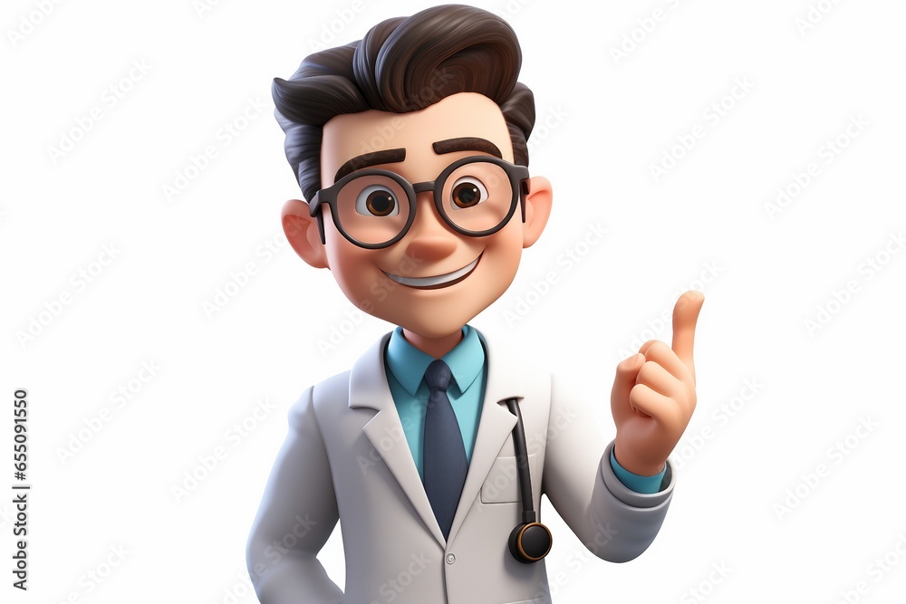 3D Doctor Cartoon Character 