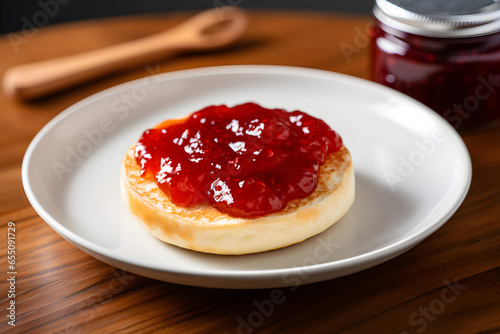 English muffin and jam