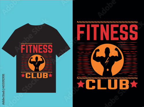 fitness  club t shirt design vector