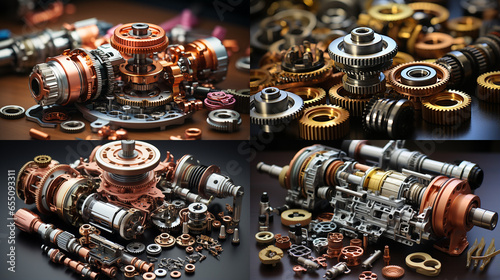 Classic Charm: Vintage Metal Machinery for Retro Car Enthusiasts in Black Industry Tools, generative AI