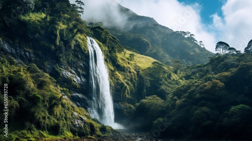 Beautiful waterfall in the forest.