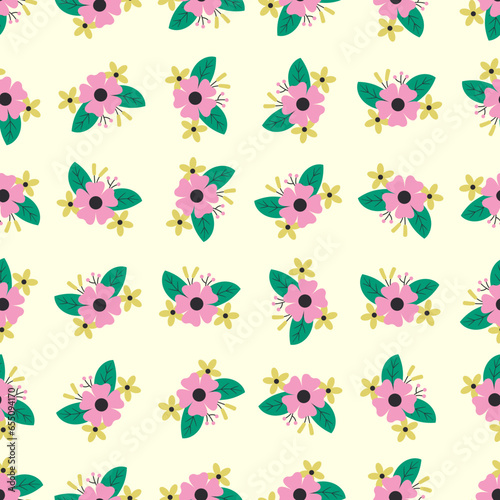 Flower bouquet seamless pattern. Suitable for backgrounds  wallpapers  fabrics  textiles  wrapping papers  printed materials  and many more.