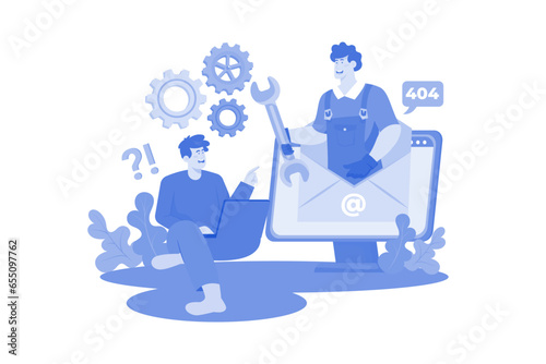 Help desk analyst provides technical assistance to customers.