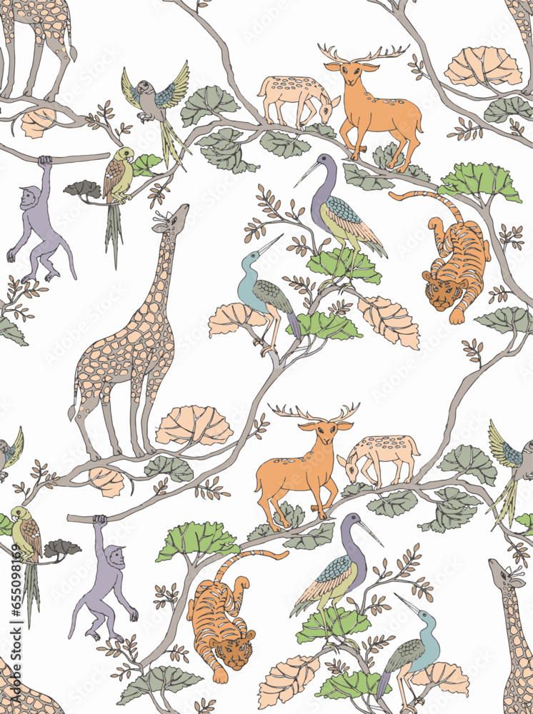 seamless pattern with animals seamless pattern with animals