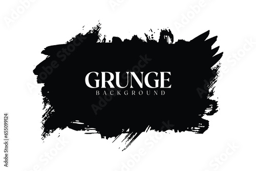 Black color grunge brus stroke with White color background photo