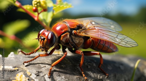 Cicada Killer Wasp , Macro shot , Color Gradient, Background HD © Alex Cuong