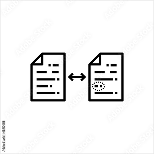 Document Compare Icon, Find Difference Between Documents, Redlining, Blacklining