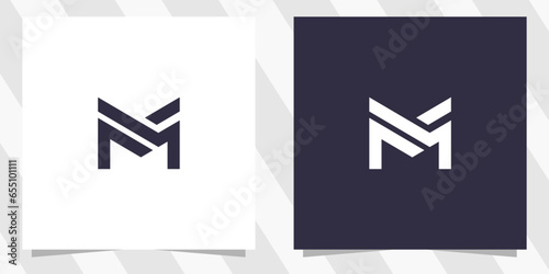 letter fm mf logo design