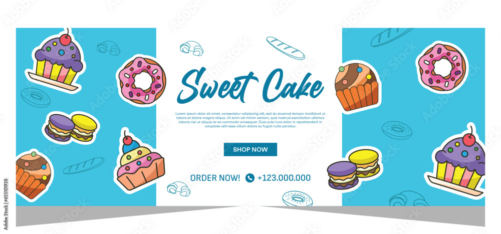 Cake banner template design