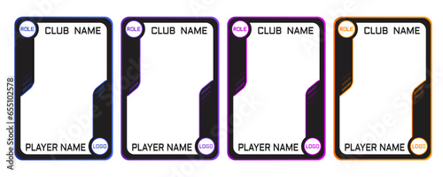 two color gradient border card for game, temolate card for game player and item