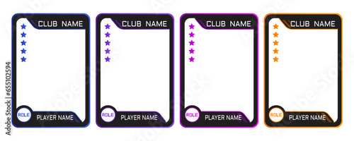 two color gradient border card for game, temolate card for game player and item