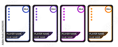 two color gradient border card for game, temolate card for game player and item