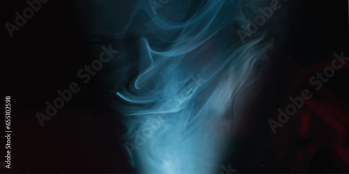 Abstract blueish smoke on black blur blue smoke 
 texture background .