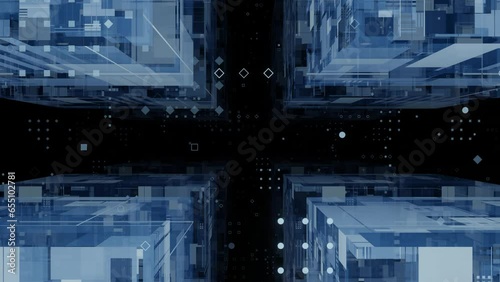 Abstract sci-fi futuristic speed zoom background. 3D rendering footage.