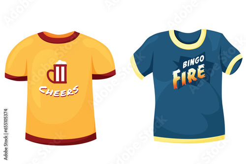 Yellow and Blue cartoon T-shirt set with pretty  tattoo designs