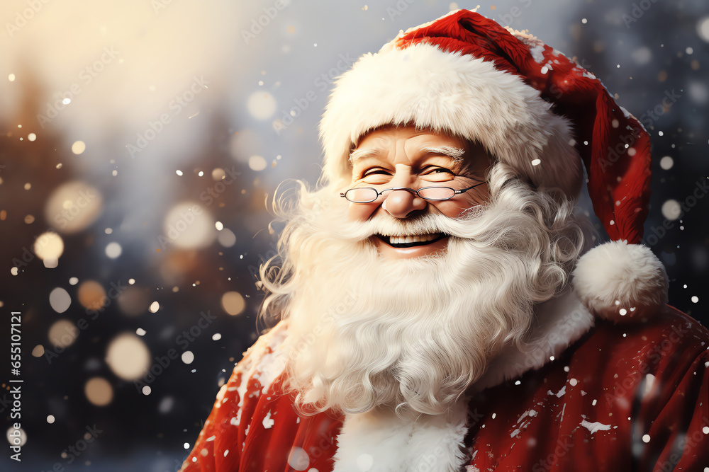 smiling santa claus portrait, AI generated