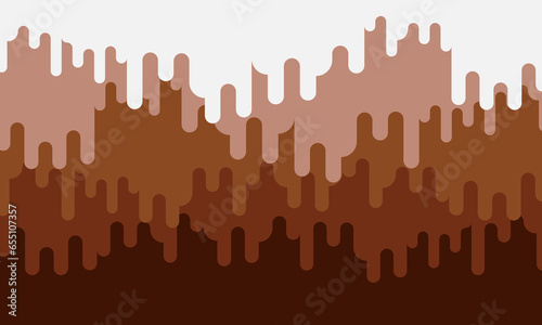 Cute chocolate liquid background flat design. Melted coffee liquid