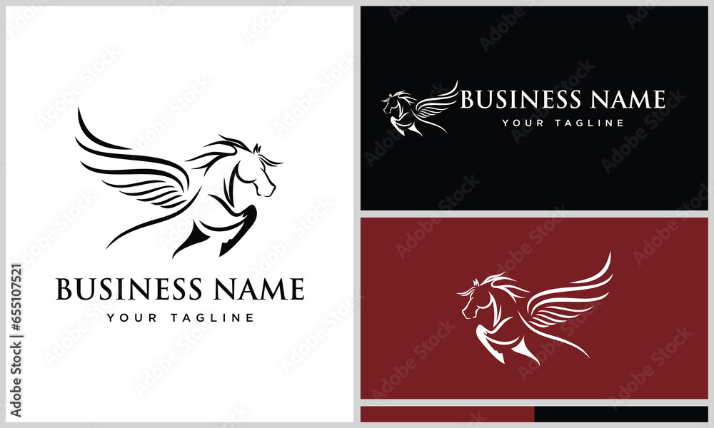 arabian horse phoenix logo template