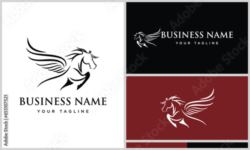 arabian horse phoenix logo template