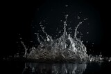 Splashing water on dark backdrop. Generative AI