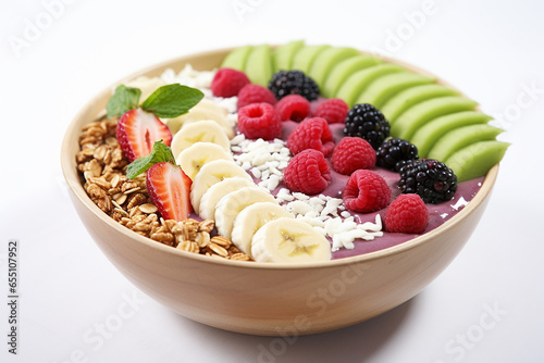 Protein Smoothie Bowl vegan recipes isolated on a white background