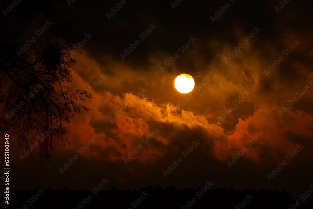 bright sun against the background of clouds bright sun against the background of clouds