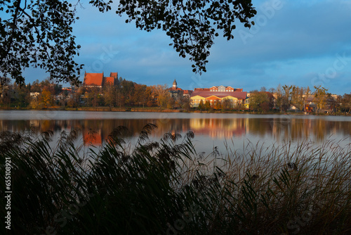 Fototapeta Naklejka Na Ścianę i Meble -  2022-11-02 view of the city of Ilawa near Lake Lezorak Poland