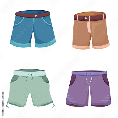 Set of colorful cartoon shorts pant in various designs 