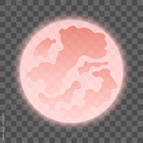 Vector illustration of full moon close up