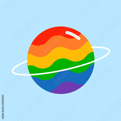 Vector illustration of space science rainbow on white