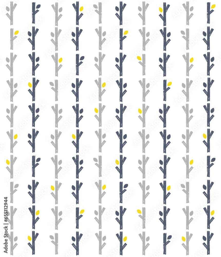 Naklejka premium 北欧風の小枝のシームレスパターン